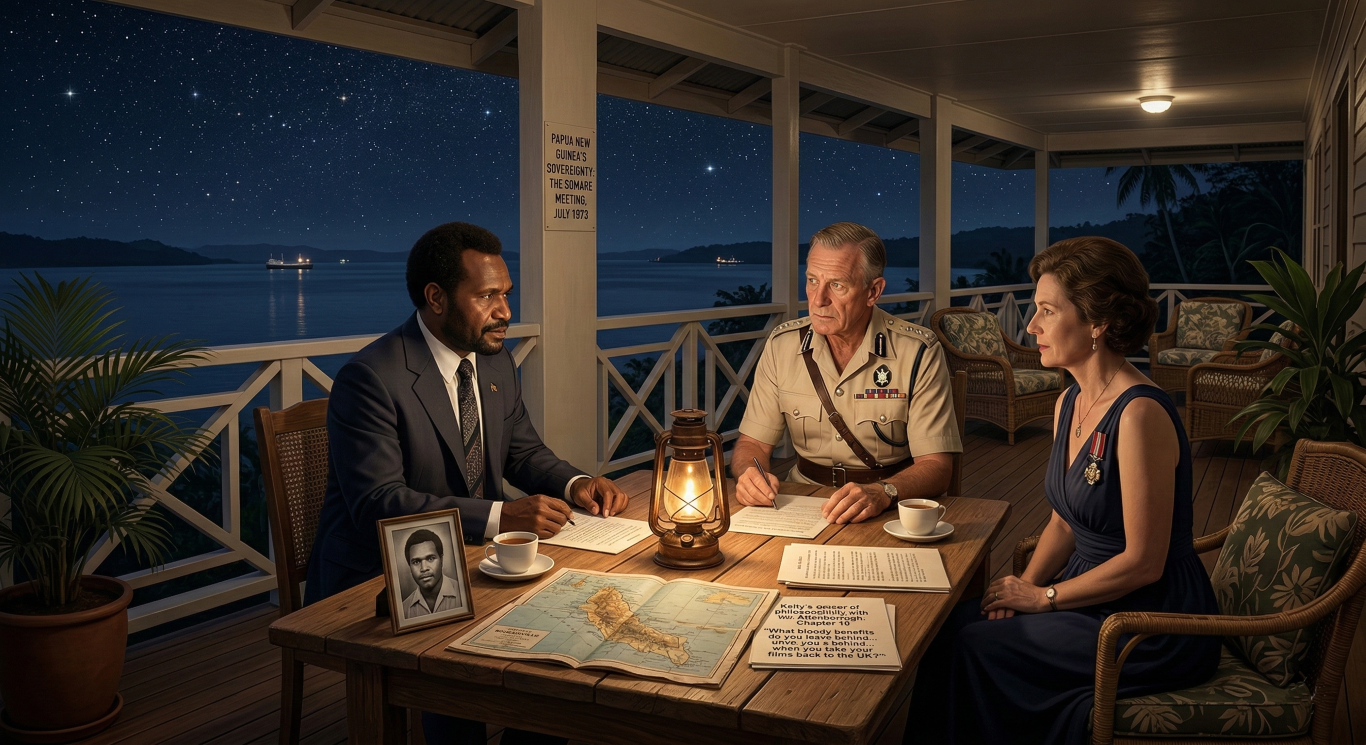 Portrait of Kelty during the Somare meeting